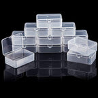 SATINIOR 12 Pack Clear Plastic Beads Storage Containers Box with Hinged Lid for Beads and More (3.54 x 2.36 x 1.26 Inch) - size: 3.54 x 2.36 x 1.26 Inch