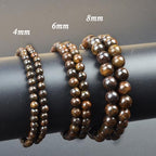 Natural Healing Gemstone Bracelet Handmade Yoga Stretch Elastic Bracelet Stress Relief Crystal Jewelry for Men and Women - color: Bronzite (Release Pressure), size: 4mm