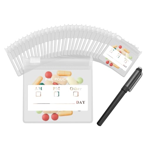 36 Packs Color Pill Pouch Bags 12mil 3 x 2.75 Inch bpa-Free, Frosted Clear EVA Materials, Heavy-Duty Thick Plastic Bags, Seal Zipper for Travel Medicine Organizer, Jewelry, Small Craft Pieces-Clear - color: Frosted & Clear, size: Pack of 36