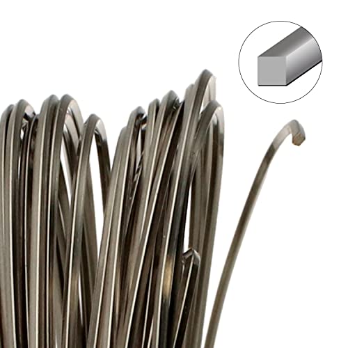 The Beadsmith Square Craft Wire - Medium Temper Beading Wire, Titanium Color, 18 Gauge, 4 Yards - color: Titanium, size: 18 Gauge, 4 Yard Coil