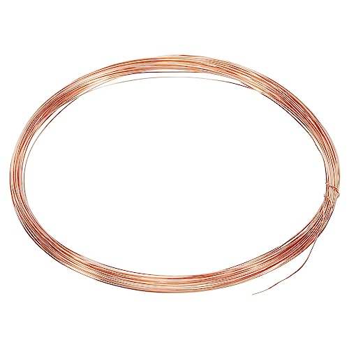 PATIKIL 32.8 Feet Solid Bare Copper Wire, 27 Gauge 99.9% Pure Copper Wire 0.4mm Soft Beading Wire Metal Plant Stem Ties for Jewelry Craft (10m) - size: 0.4mmx10m