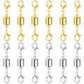 Magnetic Necklace Clasp and Closures with Double Lobster Clasp, 14K Gold and Silver Necklace Extenders for Women Jewelry Magnetic Clasps for Necklaces, Bracelet Necklace Extender(12PCS) - color: 12Pcs Gold and Silver