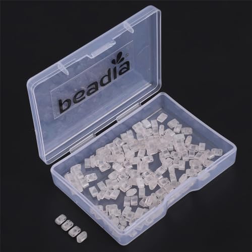 Beadia Natural Rose Quartz Stone Tila Beads 5x2mm Rectangle 2-Hole Spacer Beads for DIY Bracelet Earring Making 15"/Strand - color: Rose Quartz, size: 5x2mm