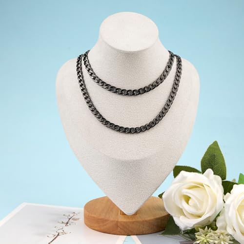 10 Pack 18inch Black Cuban Chain Necklace Bulk for Jewelry Making Stainless Steel Chunky Curb Cuban Jewelry Chains Kit - color: Black 18", size: 1.8mm
