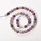 6mm Purple Phantom Stone Beads Natural Crystal Gemstone Round Loose Beads for DIY Jewelry Making 15"/Strand - color: Purple Phantom, size: 6mm
