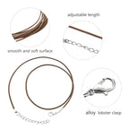 100 Pcs Waxed Necklace Cord with Clasp Bulk Necklace String Bracelet Rope Cords for Jewelry Making Pendants DIY Supplies (Brown, 18 Inches) - style: Brown
