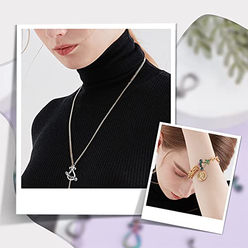 SUNNYCLUE 1 Box 10 Sets Toggle Clasps Toggle Jewelry Clasps Teardrop 304 Stainless Steel Toggle Clasp T-Bar Connectors OT Clasps for Jewelry Making Women Adults DIY Necklace Bracelet Crafts Supplies