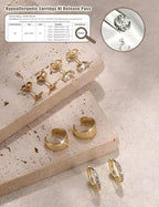 ORAZIO Small Gold Hoop Earrings for Women Hypoallergenic 14K Gold Plated Chunky Huggie Earring Sets for Multiple Piercing Dainty Earing Stacks Set Cute Silver Cartilage Jewelry Trendy Gifts - style: 14K Gold Plated-Butterfly