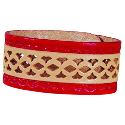 Realeather C4138-08 Medium Leather Wristbands with Snap Closure, Medium, Natural, 8-Pack