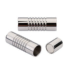 316 Stainless Steel Hole Size 3mm Magnetic Clasp Magnetic Closure Cylinder Shell for Leather Bracelet and Cord 5 Sets - size: Inner Hole Size:3mm