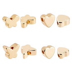 BENECREAT 40PCS 18K Gold Plated Spacer Beads Butterfly & Heart Brass Beads for Bracelet Necklace DIY Jewelry Making - 10PCS/Shape - color: Butterfly & Heart