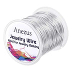 Anezus Craft Wire - Tarnish Resistant Copper Beading Wire for Jewelry Making Supplies (Silver, 18 Gauge) - color: Silver