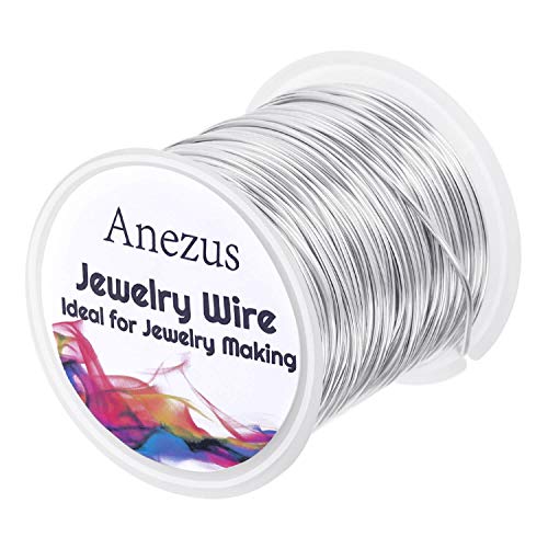 Anezus Craft Wire - Tarnish Resistant Copper Beading Wire for Jewelry Making Supplies (Silver, 18 Gauge) - color: Silver