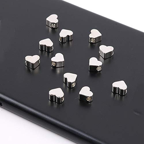 100 Pcs Heart Shape Spacer Beads Small Hole Spacer Beads Metal Loose Beads for Making Bracelet Necklace Earring Accessories DIY Handmade Craft (Silver) - color: Silver