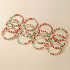12pcs Friendship Bracelets Beaded Bracelets Heishi Bracelet Cute Bracelets Stack Vinyl Clay Disc Bead Surfer Stretch Summer Beach Bracelets For Women Preppy Bracelets - color: B-color 9