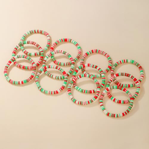 12pcs Friendship Bracelets Beaded Bracelets Heishi Bracelet Cute Bracelets Stack Vinyl Clay Disc Bead Surfer Stretch Summer Beach Bracelets For Women Preppy Bracelets - color: B-color 9