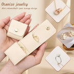 3Pcs Mini Travel Jewelry Bag Travel Jewelry Roll Bag with Buckle Portable Foldable Travel Jewelry Organizer Case, Small Jewelry Box for Necklaces, Rings, Earrings