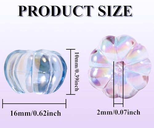 15Pcs Acrylic Beads 10 * 16mm UV Flat Pumpkin Shaped Fit for DIY Jewelry Bracelet Necklace Keychain Beadable Pens Mobile Phone Chain Making Cute (Pumpkin-Mixed Color) - color: Pumpkin-Mixed color
