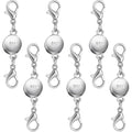 925 Silver and Gold Magnetic Necklace Clasps, Round Necklace Clasp Closures for Jewelry Making,Magnetic Necklace Clasps and Extenders,for Bracelet Necklace and Accessories (6pcs Silver) - color: 6pcs silver
