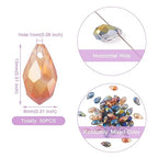 Craftdady 50Pcs Teardrop Glass Beads Faceted Mixed Colors Lustered Drop Spacer Loose Beads 8x13mm Briolette Top Drilled for Jewelry Craft Making - color: Mixed Colors, 13x8mm