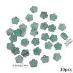 Songxi 60pcs 6mm Green Aventurine Plum Blossom Natural Stone Beads for Jewelry Making, Smooth Loose Flower Shape Gemstone Beads for Bracelets Necklace Earrings Making Supplies ﻿ - color: Green Aventurine