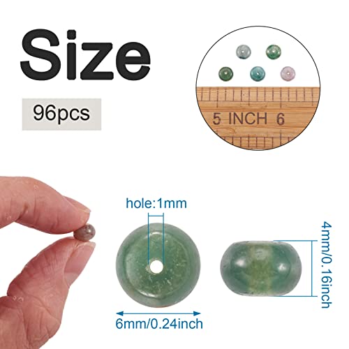 Cheriswelry 95~96pcs/Strand 6mm Rondelle Natural Indian Agate Beads Stone Loose Spacer Beads Crystal Energy Gemstone Craft Beads Smooth Charms for DIY Bracelet Necklace Jewelry Making - color: Natural Indian Agate