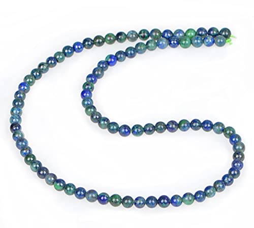 AD Beads Natural Gemstone Round Loose Beads 15" for Bracelet Necklace Earrings Jwelery Making Crafts DIY (4mm, Lapis Lazuli Chrysocolla) - color: Lapis Lazuli Chrysocolla, size: 4mm