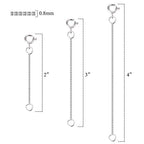3 Pcs 925 Sterling Silver Box Chain Necklace Extenders | Durable Strong Removable Necklace Bracelet Anklet Extension Jewelry Making Chains (2 3 4 Inch, 0.8/1mm) - style: 0.8mm