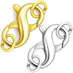Dailyacc S925 Double Opening Lobster Clasp Sterling Silver and Gold Necklace Bracelet Extender Clasps and Closures for DIY Jewelry - color: Gold & Silver, size: 13mm × 7mm