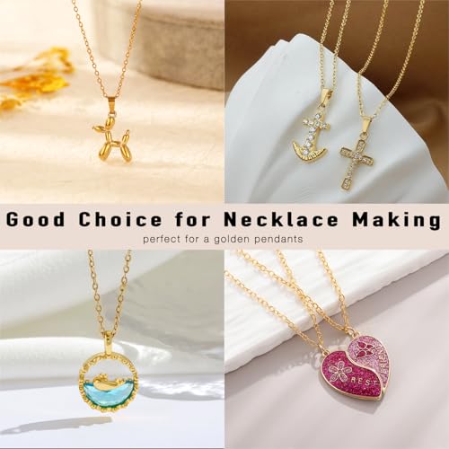 Fadeless Stainless Steel Chains for Jewelry Making, 20 Pack, Hypoallergenic, Silver & Gold Plated Necklace Findings, Accessories (Gold (21+23")) - color: Gold (21+23")