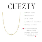 Mothers Day Gifts - Dainty Silver Gold Necklaces for Women Cute Station Choker Simulated Diamond Necklace Simple Layering CZ Necklace Trendy Jewelry Gifts - color: Gold, style: 5pcs Hanging CZ-Cable Chain