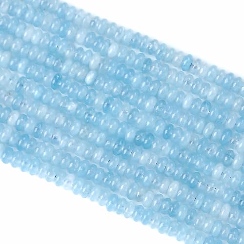 2x4MM 150PCS Aquamarine Jade Tube Rondelle Abacus Disk Spacer Loose Beads for Jewelry Making - color: Aquamarine Jade, size: 2x4mm abacus-shaped