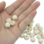 200Pcs Natural Wood Beads, 12mm Small Round Wooden Balls, 1/2Inch Unfinished Wooden Beads for Crafts, DIY Jewelry, Dream Catchers - size: 12mm