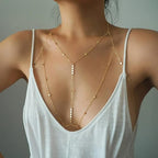 14K Gold Plated Body Chains for Women, Sexy Layered Belly Waist Chain Crossover Bikini Bra Chain, Summer Beach Rhinestone Body Jewelry - style: Gold Sequins
