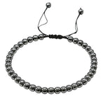 Amazing Gemstone Crystal Anklet Ankle Bracelets for Women - Waterproof Beaded Healing Crystal Anklets, Plus Size Chakra Gemstone Bead Anklet - color: Hematite, style: Plain