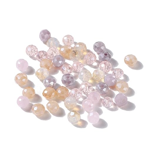 St.Kunkka Crystal Glass Beads for Jewelry Making, 1000pcs 4mm Small Briolette Faceted Rondelle Crystal Beads Austria Loose Spacer Beads for DIY Women Bracelet Necklace (Pink and Purple) - color: Pink and Purple