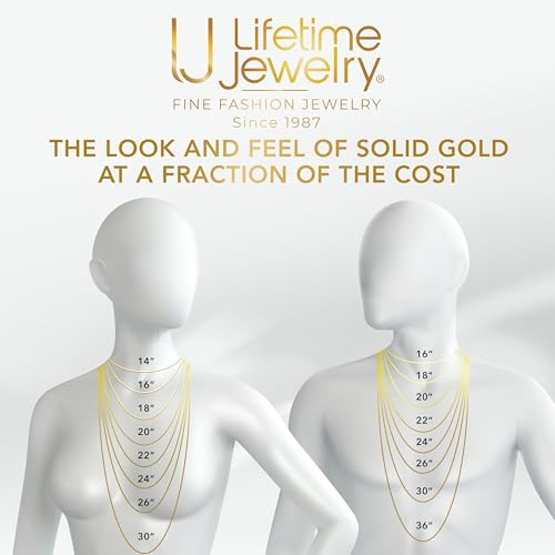 LIFETIME JEWELRY Crushed Herringbone Chain Necklaces for Women and Men 24k Gold Plated - color: Gold, size: 18 inches, style: 2.5mm