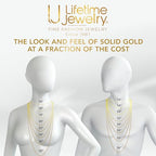 LIFETIME JEWELRY Crushed Herringbone Chain Necklaces for Women and Men 24k Gold Plated - color: White Gold, size: 30 inches, style: 2mm