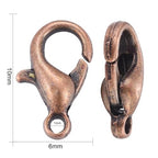 HDSupplies 100 Pieces - Lobster Clasps - Red Copper Tone - 10x6mm w/ 1mm Hole - color: Red Copper, size: 10x6mm