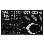 8 Pack 4 Styles Velvet Jewelry Tray, 8" x 5" Jewelry Organizer Tray Stackable Jewelry Storage Tray, Drawer Jewelry Tray for Rings, Earrings, Necklace, Bracelet, Black