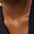 18K Gold Plated 925 Sterling Silver Chain for Women, 1mm Box Chain Dainty Gold Necklace Jewelry Gifts for Women Mom Girlfriend - size: 22 Inches