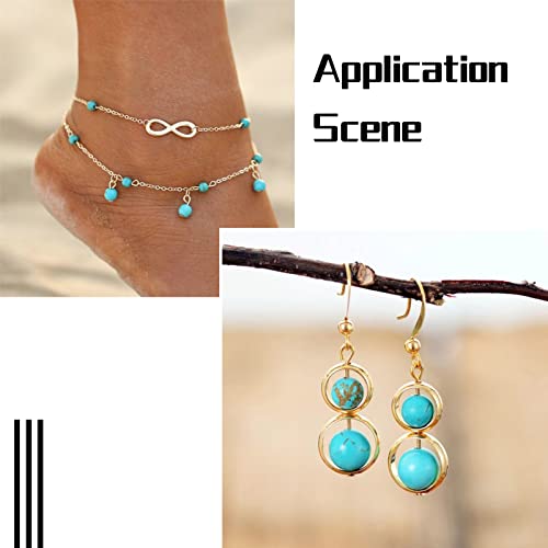Cheriswelry 3Strands 4-9mm Natural Turquoise Beads Strands Round Natural Howlite Gemstone Beads Gemstone Loose Spacer Beads for DIY Earring Bracelet Necklace Jewelry Making - color: Natural Howlite