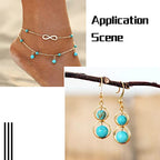 Craftdady 3 Strand Natural Howlite Beads 4-9mm Turquoise Polished Round Gemstone Loose Beads Energy Healing Stone Beads for DIY Bracelets Necklaces Earrings Jewelry Crafts, Total About 202pcs - color: Turquoise Howlite