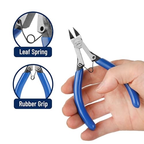 Mr. Pen 5 Inch 2 Pack Wire Cutters - Diagonal, Flush, Side, Nippers, Cutting Pliers - color: Blue, size: 5 inch, 2 Pack