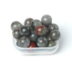 100Pcs Natural Stone 6mm African Blood Stone Round Loose Gemstone Energy Healing Beads Hole Size 1mm DIY Smooth Beads for Bracelet Necklace Earrings Jewelry Making - color: African Blood Stone, size: 6mm