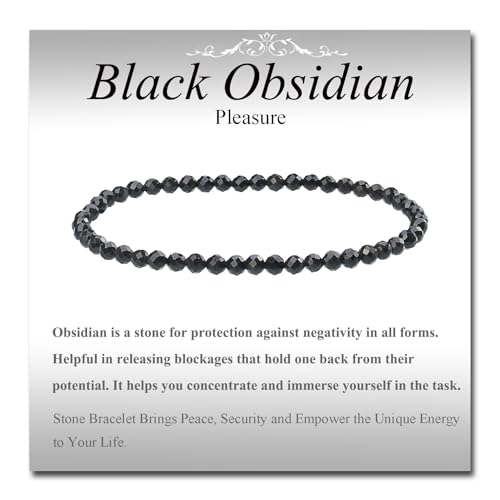 MASSIVE BEADS Natural Genuine Gemstone Beads Healing Crystal Chakra Reiki Jewelry Faceted Round Beads Bracelets 3mm - color: Black Obsidian
