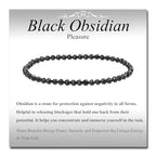MASSIVE BEADS Natural Genuine Gemstone Beads Healing Crystal Chakra Reiki Jewelry Faceted Round Beads Bracelets 3mm - color: Black Obsidian