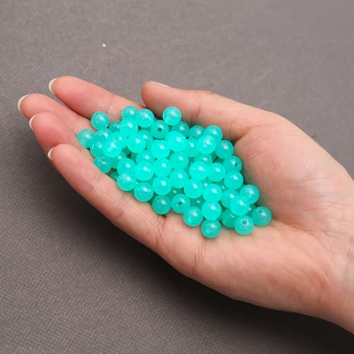 BONNY BOXX 1000PCs 6MM Jelly Peacock Green Acrylic Round Beads, Smooth Transparent Acrylic Balls, Plastic Resin Gumball Bubblegum Chunky Beads for Necklace & Bracelet Making, Crafting Supplies - color: Jelly Peacock Green, size: 6MM