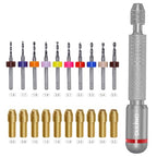 21 PCS Hand Drill Set, Pin Vise Hand Drill Set Including 10 PCS (1.6-2.5mm) Miniature Mini Drill Bits and 10 PCS (0.5-3.2mm) PCB Mini Chuck Chuck for Jewelry DIY, Resin, Wood, Model Making - color: Silver