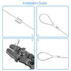 Wire Rope Crimping Tool Kit, with 1/16-304 Stainless Steel Cable 165 ft (7x7 Strand Core), 100 Cable Ferrule Aluminum Loop Sleeve Stops - color: Gray